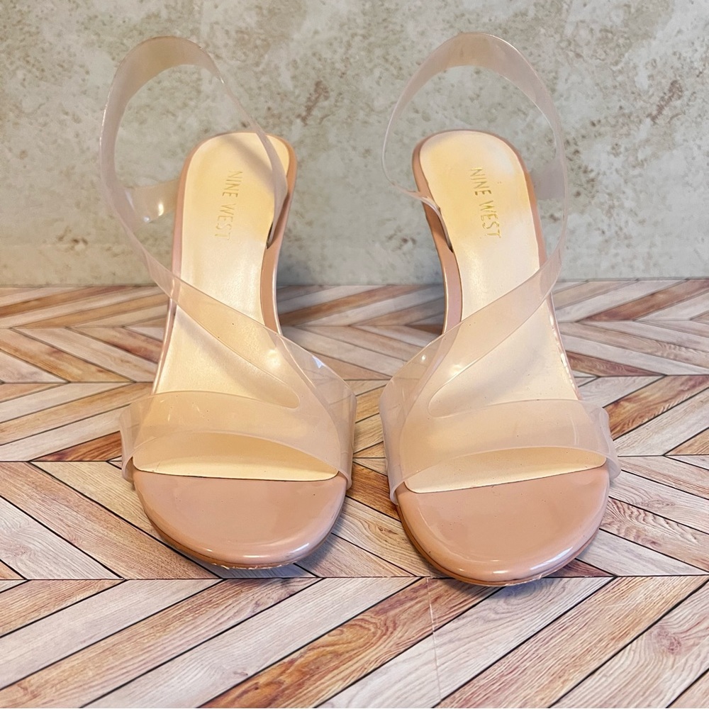 Nine West Nude Sandal Heels Size 9